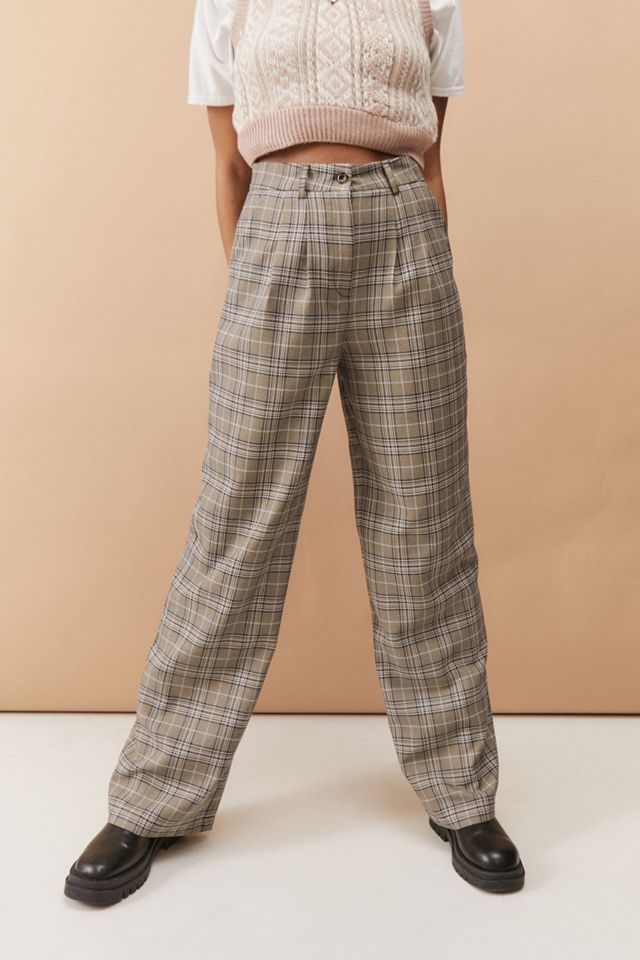 UO Brown Check Pantalones de charco #2