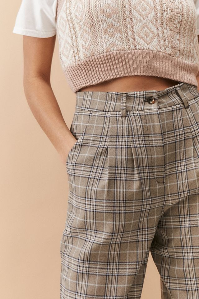 UO Brown Check Pantalones de charco #3