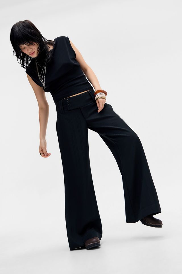 Pantalons évasés taille basse UO Charlie #1