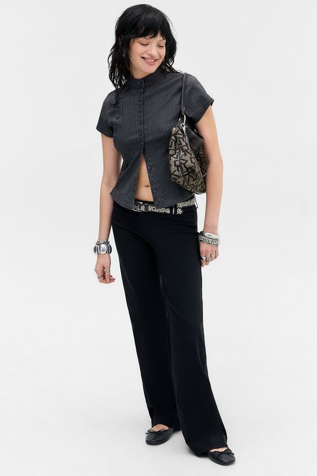 Pantalon UO Bengaline à taille basse #1