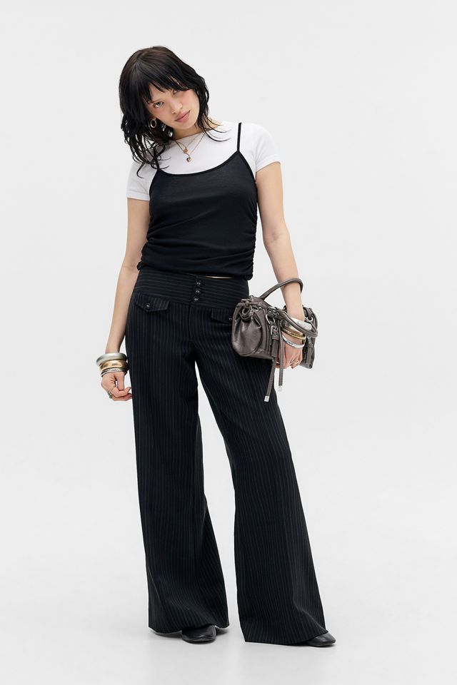Pantaloni UO Hannah a Vita Bassa a Righe #1