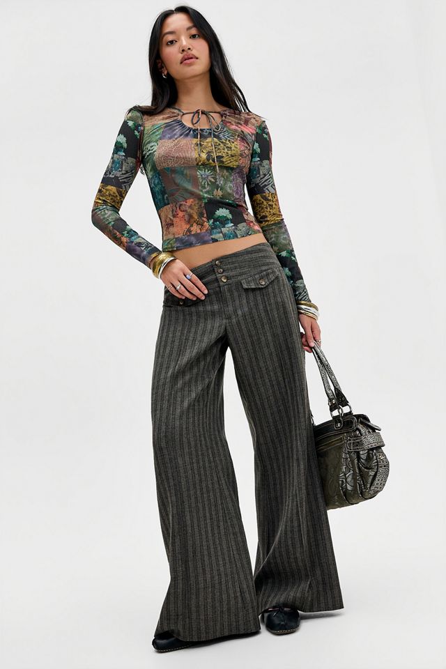 UO Hannah Stripe Low Rise Trousers #1