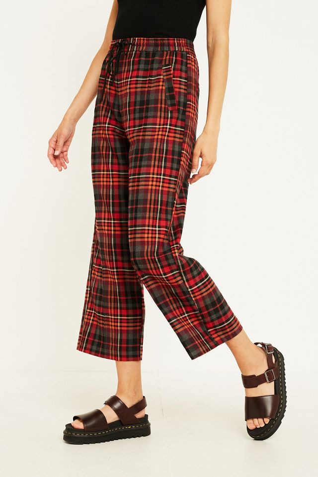 UO Red Check Pull-on Trousers #1