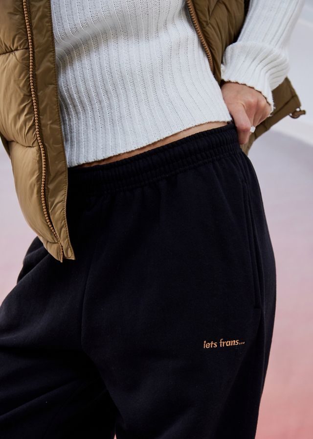 iets frans... Black & Gold Cuffed Joggers #1