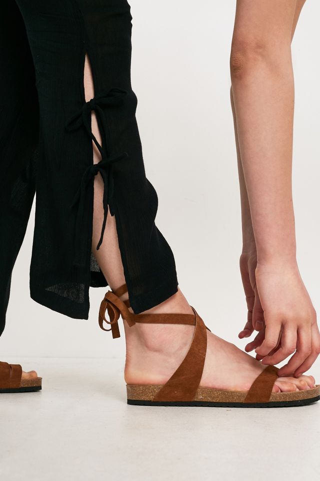 UO Black Soft Tie-Up Flare Trousers #1