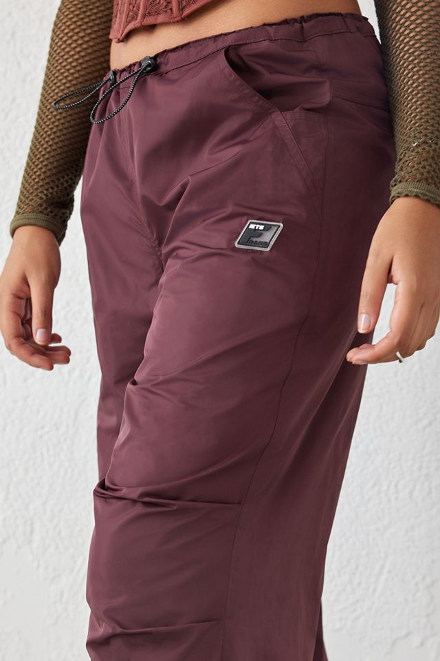 iets frans... Shiny Burgundy Woven Balloon Pants #2