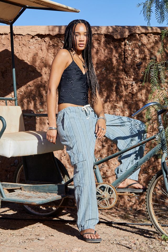 BDG Cody Striped Linen Cocoon Cargo Pants #1