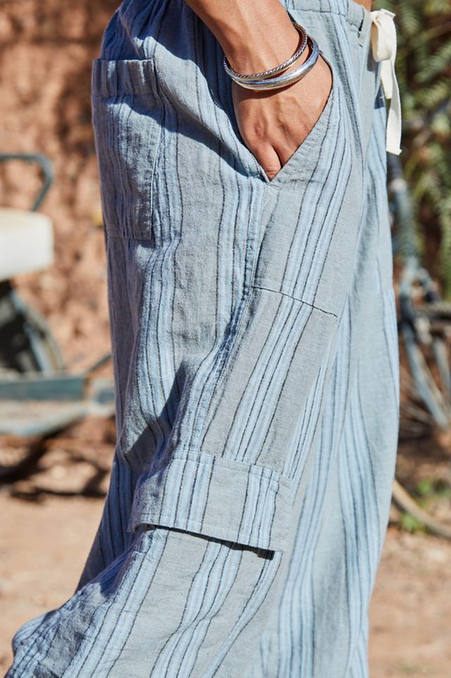 BDG Cody Striped Linen Cocoon Cargo Pants #3