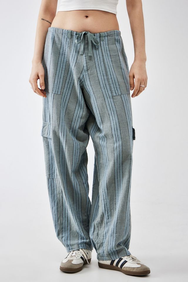 BDG Cody Striped Linen Cocoon Cargo Pants #4