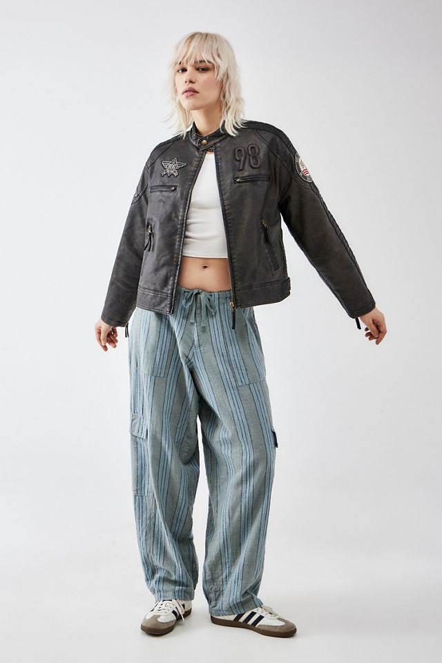 BDG Cody Striped Linen Cocoon Cargo Pants #5