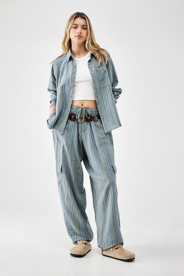 BDG Cody Striped Linen Cocoon Cargo Pants #8