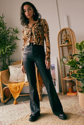 flares leather trousers