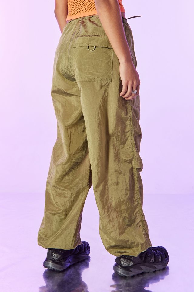 iets frans...Green Shiny Baggy Tech Pants #3