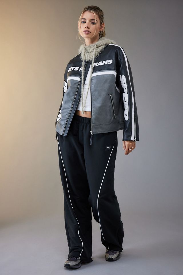 iets frans... Black Twisted Seam Track Pants #1