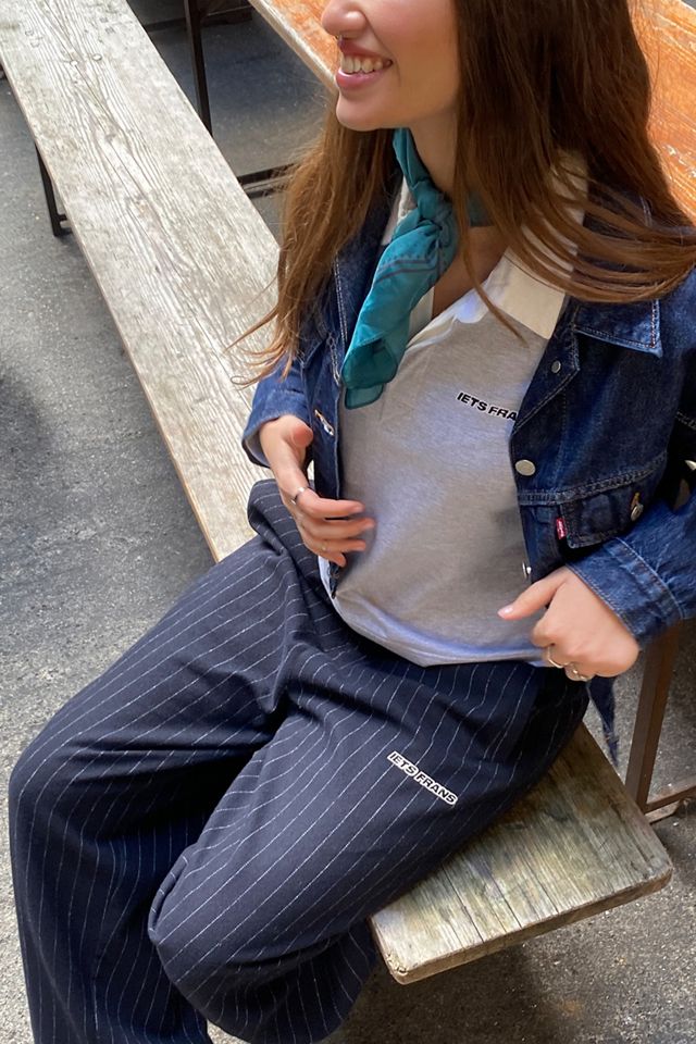 iets frans... Navy Tailored Pinstripe Harri Joggers #2