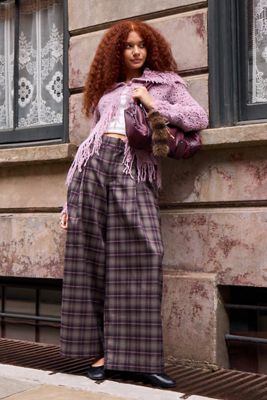Pantalon cocon à carreaux UO Noa