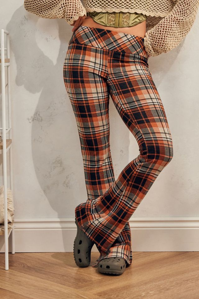 Check clearance flare trousers