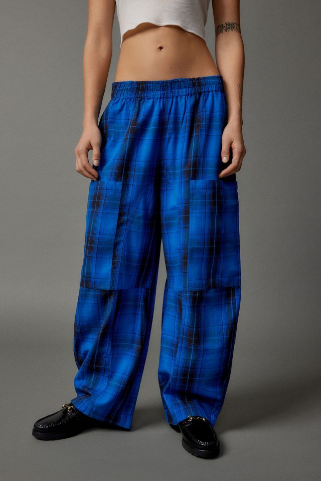 Urban outfitters blue plaid pants cheap