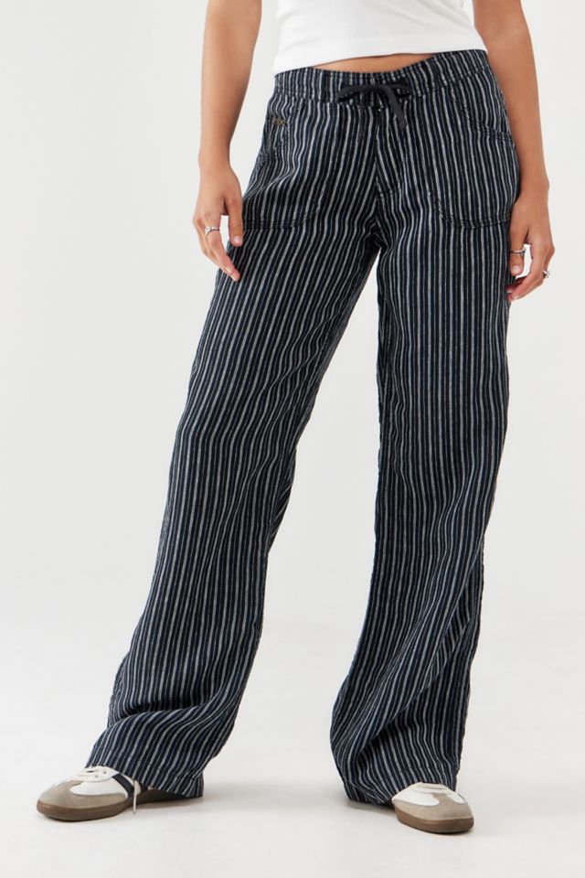 Dekker Linen Pants in Black/White Stripe