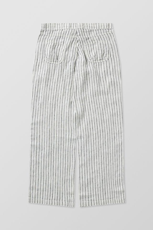 BDG White Pinstripe Five-Pocket Linen Pants #6