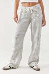 BDG White Pinstripe Five-Pocket Linen Pants
