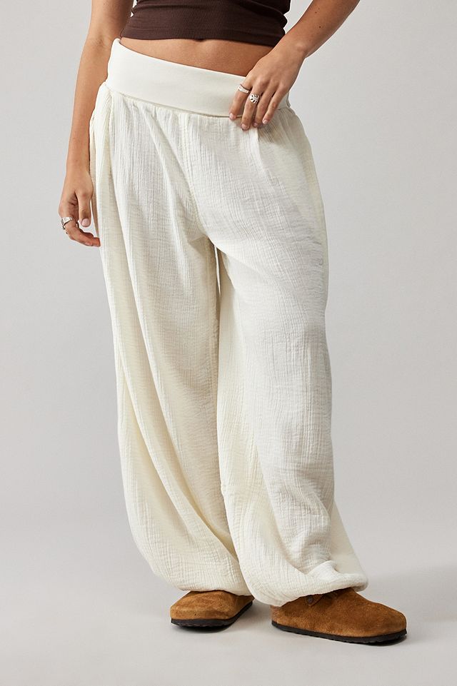 BDG Cream Hannah Fold-Over Pants | Urban Outfitters UK