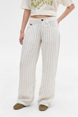 Archive At UO Navy Pinstripe Ash Wide Leg Trousers