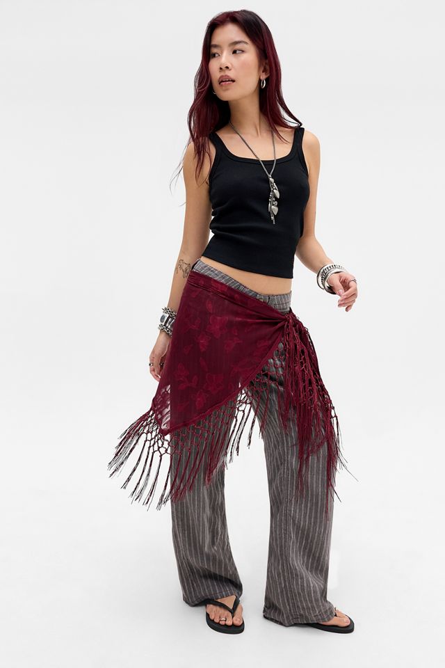 BDG Grey Kayla Stripe Linen Trousers #1