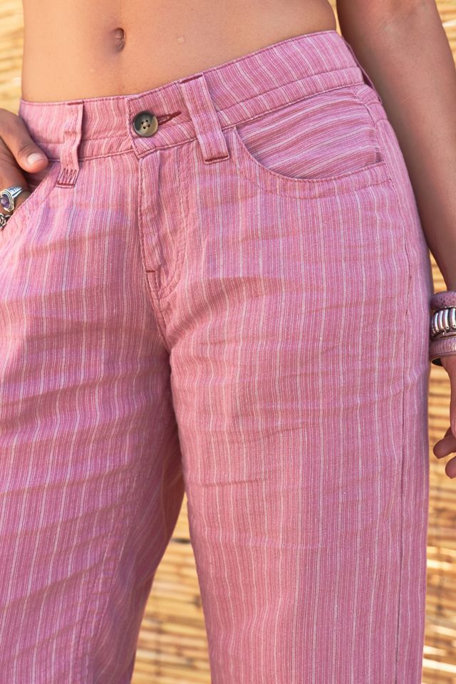 Pantaloni in Lino a Righe Rosa Kayla BDG #2