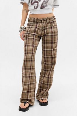 Pantalones de Lino a Cuadros Mixtos Kayla BDG