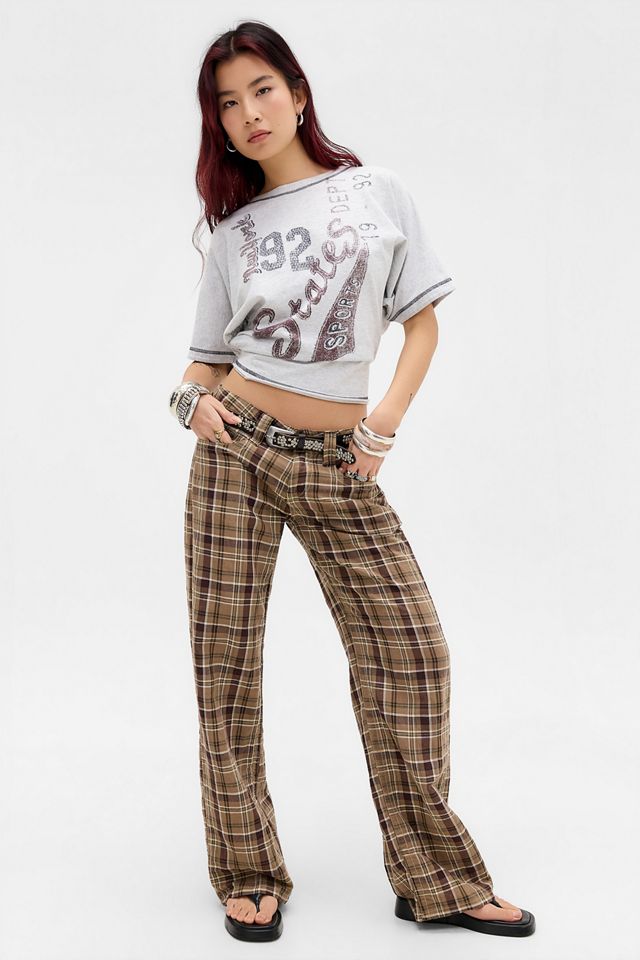 Pantaloni in Lino a Quadri Misti Kayla BDG #1