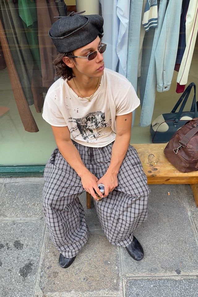 Pantalon en coton à carreaux Sid iets frans...