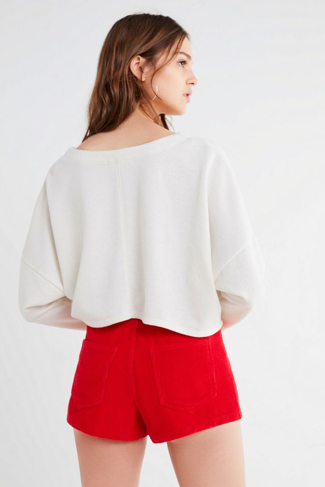 BDG Red High-Waisted Corduroy Shorts #1