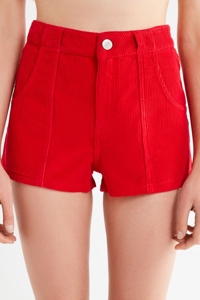 BDG Red High-Waisted Corduroy Shorts #2