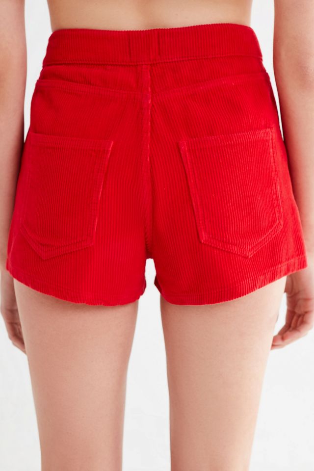 BDG Red High-Waisted Corduroy Shorts #3