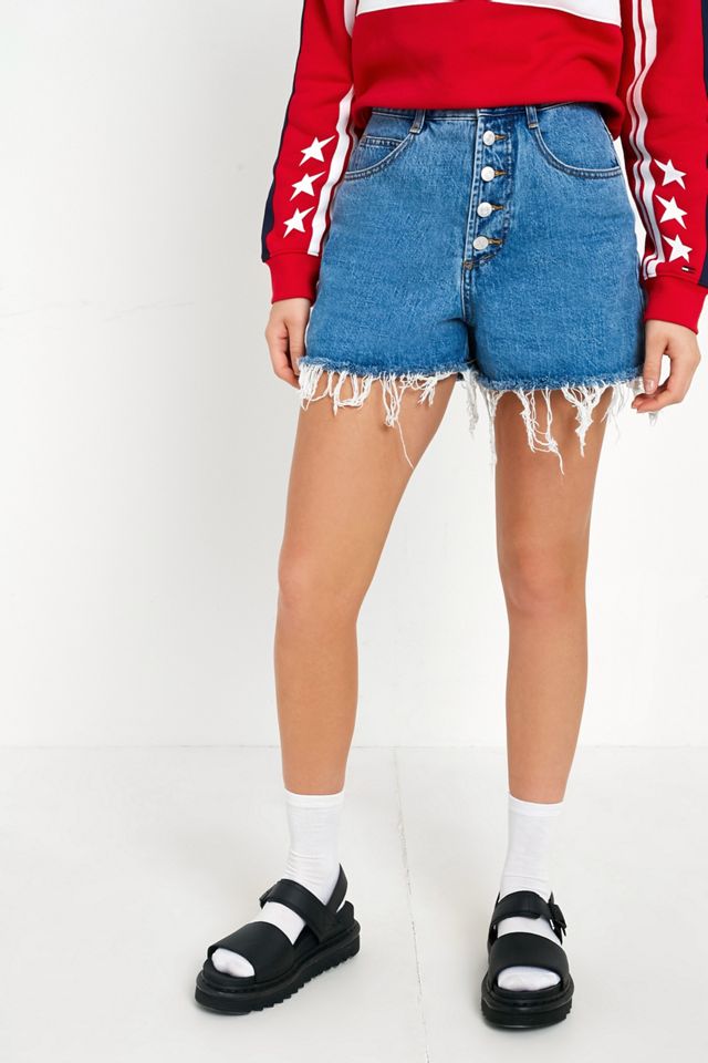 BDG Hazel High-Rise Button Fly Denim Shorts #5