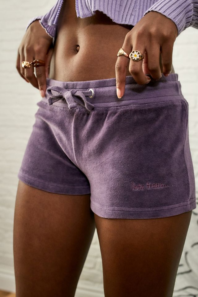 iets frans... Purple Velour Micro Hotpants #1