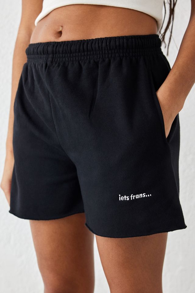 iets frans... Black Cut-Off Jogger Shorts #1