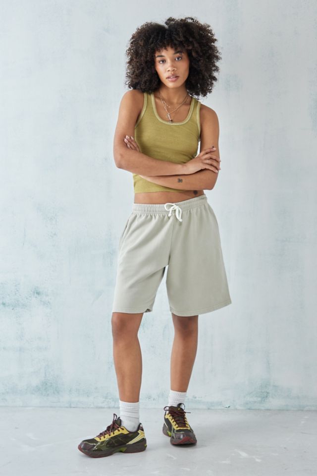 BDG Off White Oversized Longline Jogger Shorts