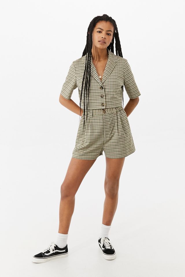 UO Elle Stripe Paperbag Waist Shorts #1