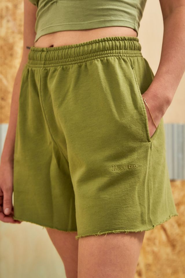 iets frans... Green Cut-Off Jogger Shorts #1
