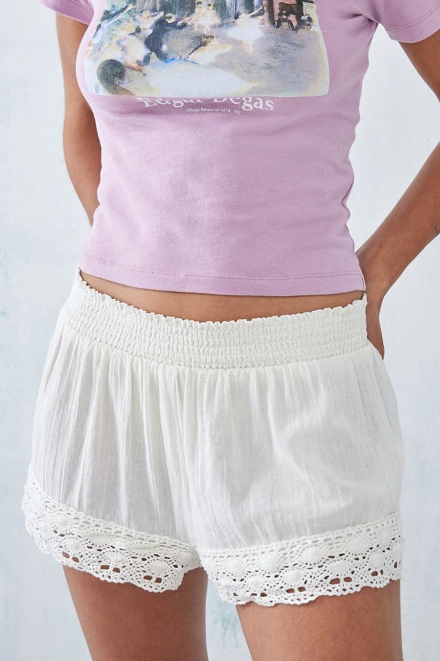 Shorts de Dobladillo de Encaje UO #1