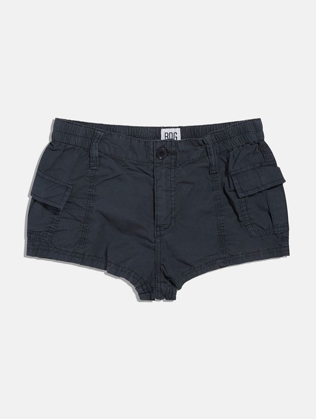 UO Y2K Black Cargo Shorts #4