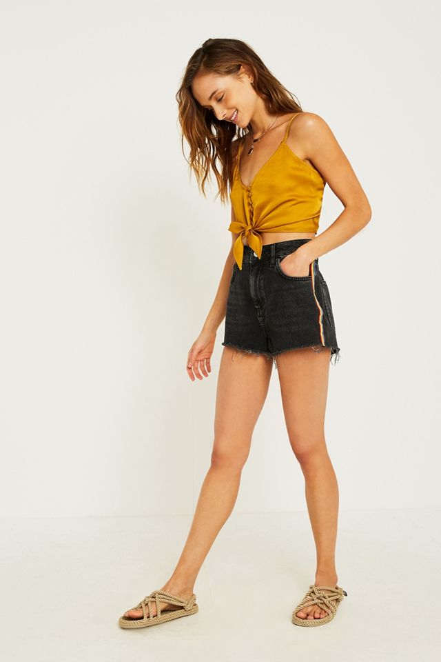 BDG Rainbow Side Stripe Mom Denim Shorts #4