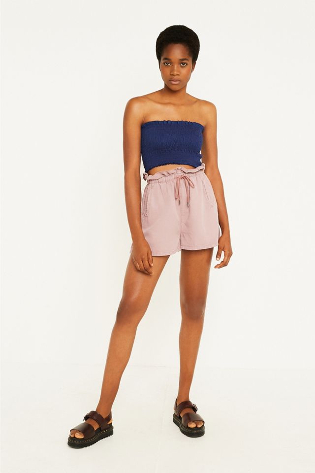 BDG Lilac Paperbag Waist Shorts
