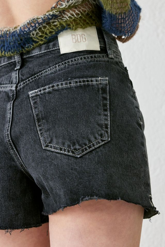 BDG pantalones cortos negros lavados de línea A  #2