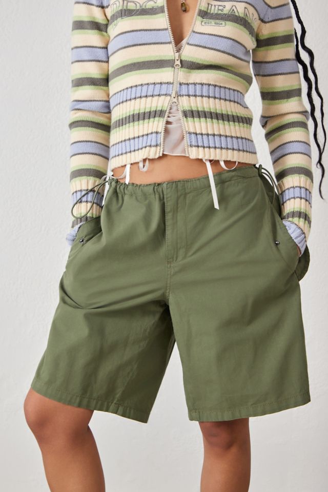 BDG Khaki Longline Baggy Tech Shorts | Urban Outfitters UK