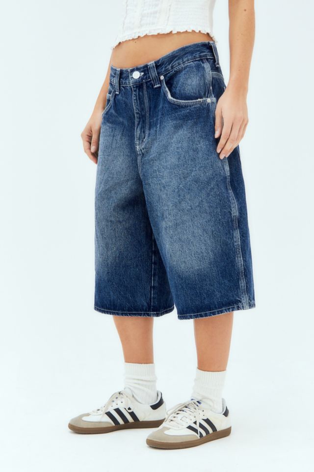 BDG Indigo Denim Nicola Longline Skate Shorts | Urban Outfitters UK