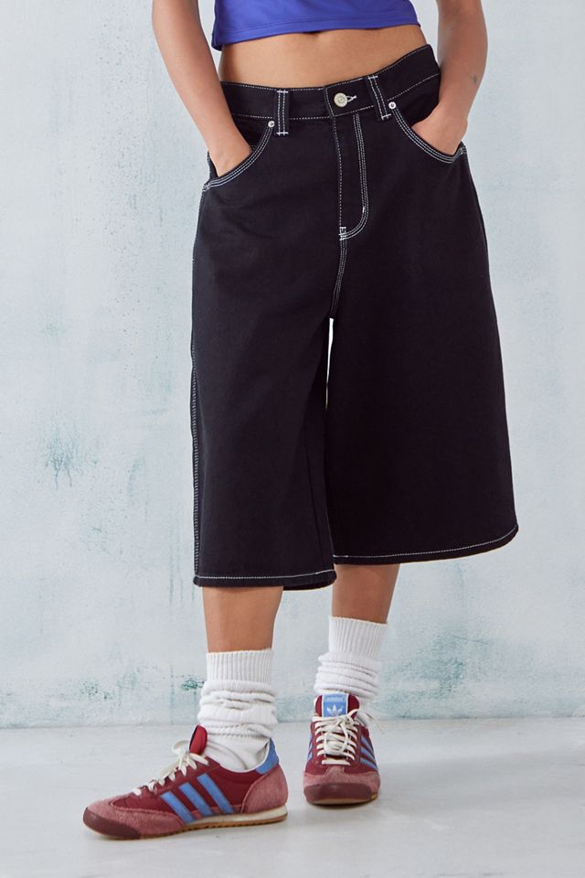 BDG Black Denim Nicola Longline Skate Shorts