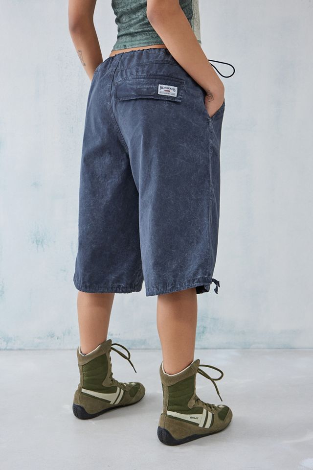 BDG Washed Black Longline Baggy Tech Shorts #2